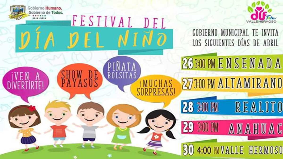 Ayuntamiento invita a celebración del "Día del niño"