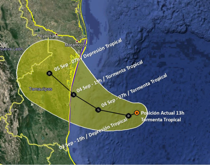 Lluvias torrenciales para Tamaulipas por el paso de la Tormenta tropical “Fernand” 