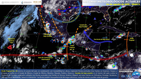 Lluvias puntuales en gran parte del país