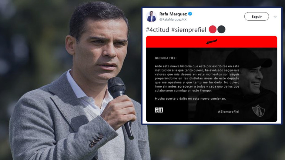 Anuncia Rafa Márquez su salida del Atlas