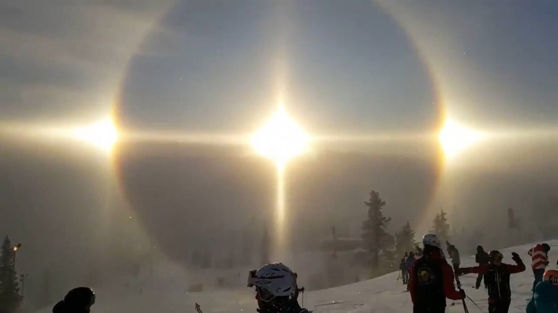 Así se vio el impresionante doble halo solar en Suecia