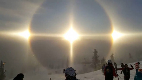 Así se vio el impresionante doble halo solar en Suecia