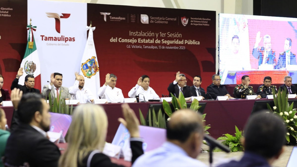 Preside gobernador instalación del Consejo Estatal de Seguridad Pública de Tamaulipas