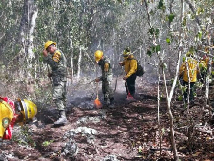 65% de avance en control de incendio en reserva de Sian Ka´an
