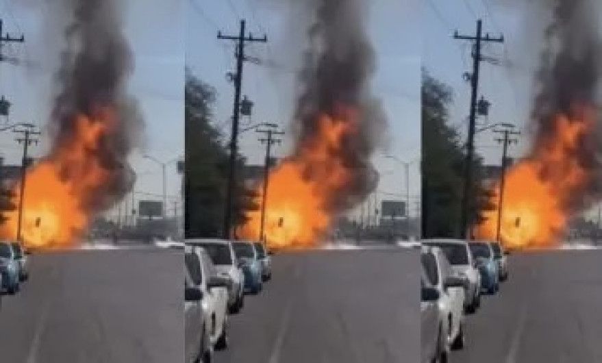 Explosión de pipa con tanques de gas LP provoca fuerte movilización en Mexicali