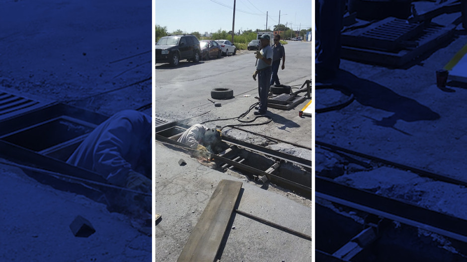 Repara Municipio rejillas pluviales en colonias Los Sauces y El Maestro