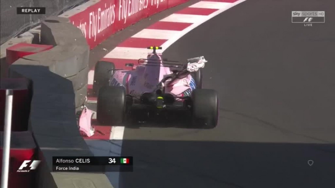 El accidente de Celis en la práctica del GP de México