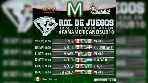 Listos horarios de Panamericano de Béisbol U-10 Reynosa 2017