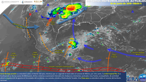Tormentas acompañadas de actividad eléctrica en Oaxaca y Chiapas