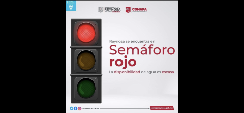 Se mantiene Reynosa en Semaforo Rojo por escasez de agua