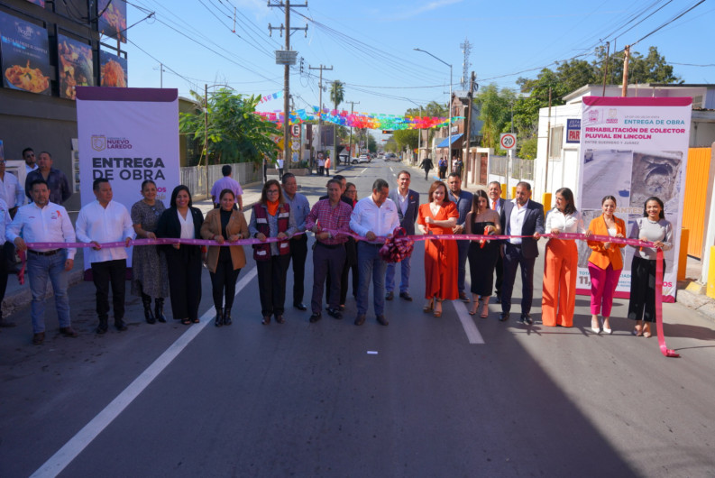 Entrega alcaldesa Carmen Lilia Canturosas obra de rehabilitación de colector pluvial en sector centro