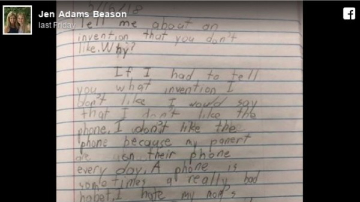 "Odio el móvil de mi madre...", dice niño en carta