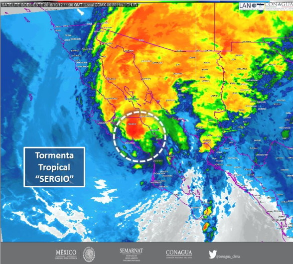 Tormenta tropical "Sergio" tocará tierra en Baja California