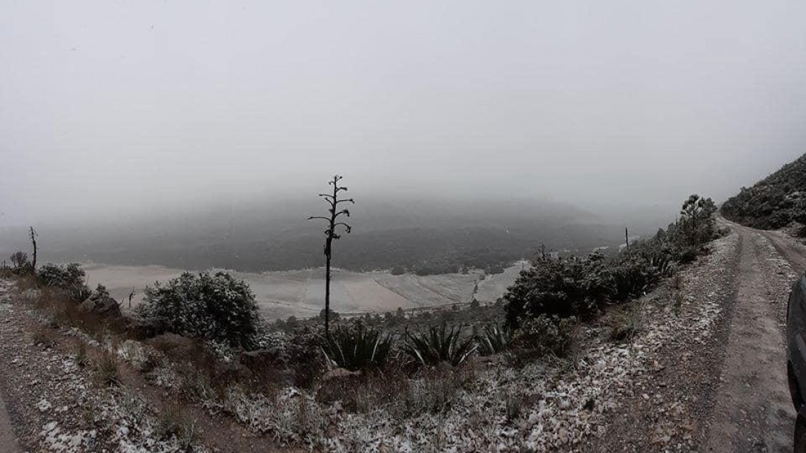 Se registra la primera nevada en Miquihuana