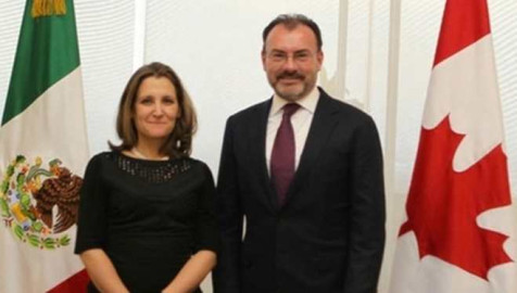 Ministra canadiense llega a la SRE, se reúne con Luis Videgaray 