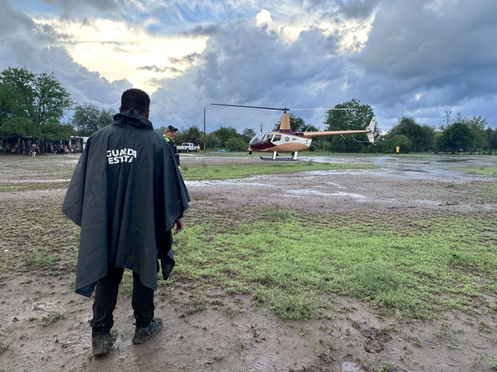 Activan Plan Tamaulipas de la SSPT helicópteros para evacuar a población afectada por creciente del Río Purificación 