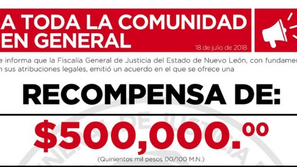 Gobierno de N.L. ofrece medio millón para dar con el presunto asesino de la menor de ocho años