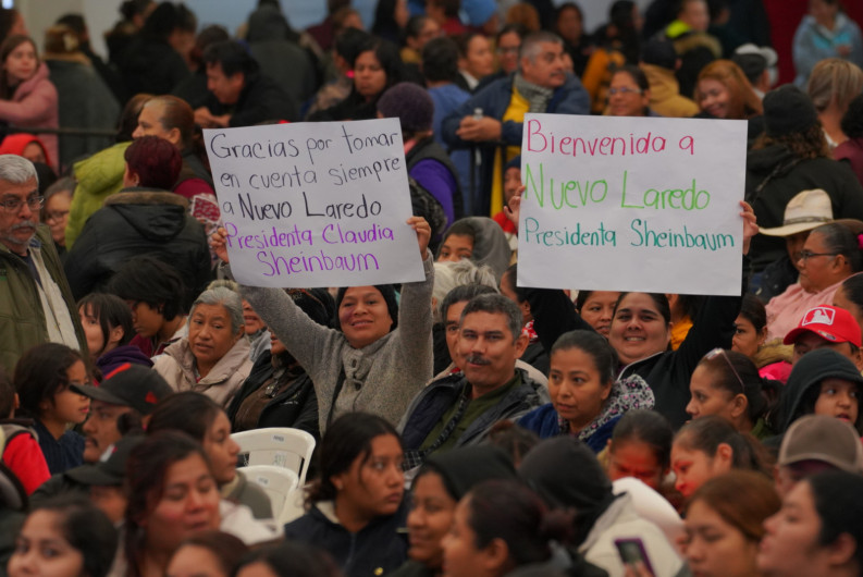 Ciudadanos celebran visita de Claudia Sheinbaum, destacan proyectos de beneficio para Nuevo Laredo
