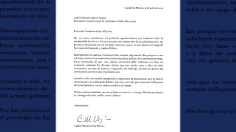 Carlos Urzúa deja la Secretaría de Hacienda