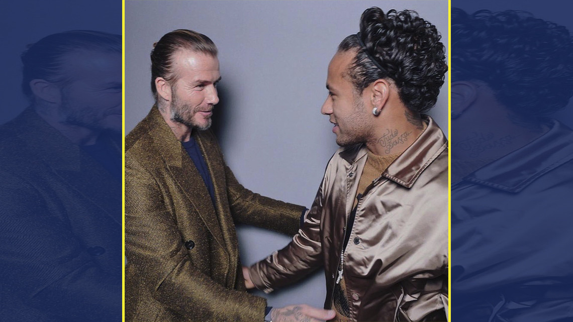 Duelo de peinados entre Neymar y Beckham