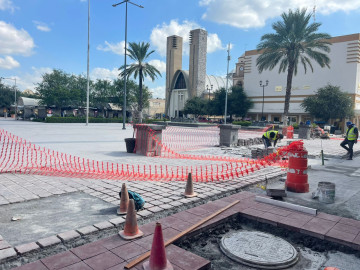 Obra de rehabilitación en la Plaza Miguel Hidalgo será entregada en 20 días