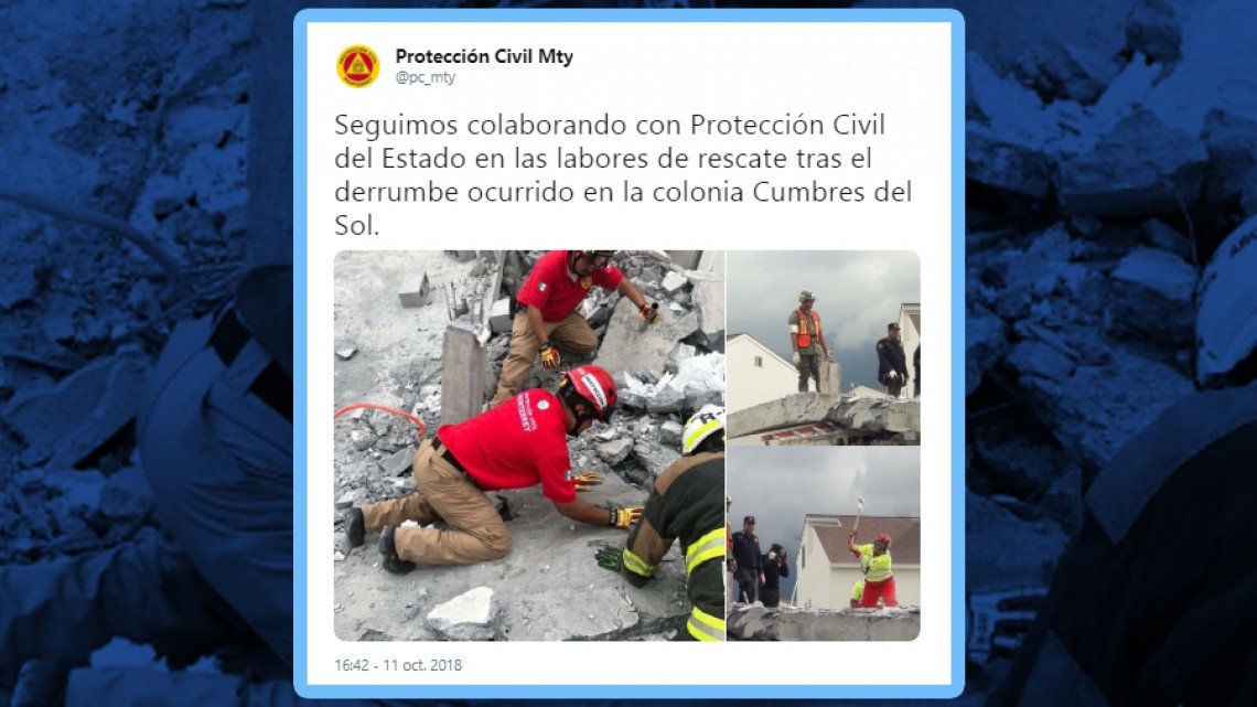 5 muertos tras derrumbe de construcción en Monterrey