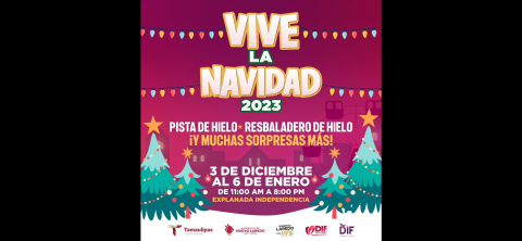 Invita Gobierno de Nuevo Laredo a “Vive la Navidad 2023”; habrá pista y resbaladero de hielo 