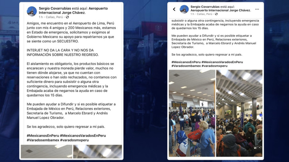 200 mexicanos piden ayuda tras quedarse varados en Perú