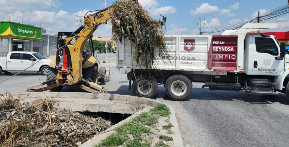 Desazolva Gobierno de Reynosa drenes y canales pluviales