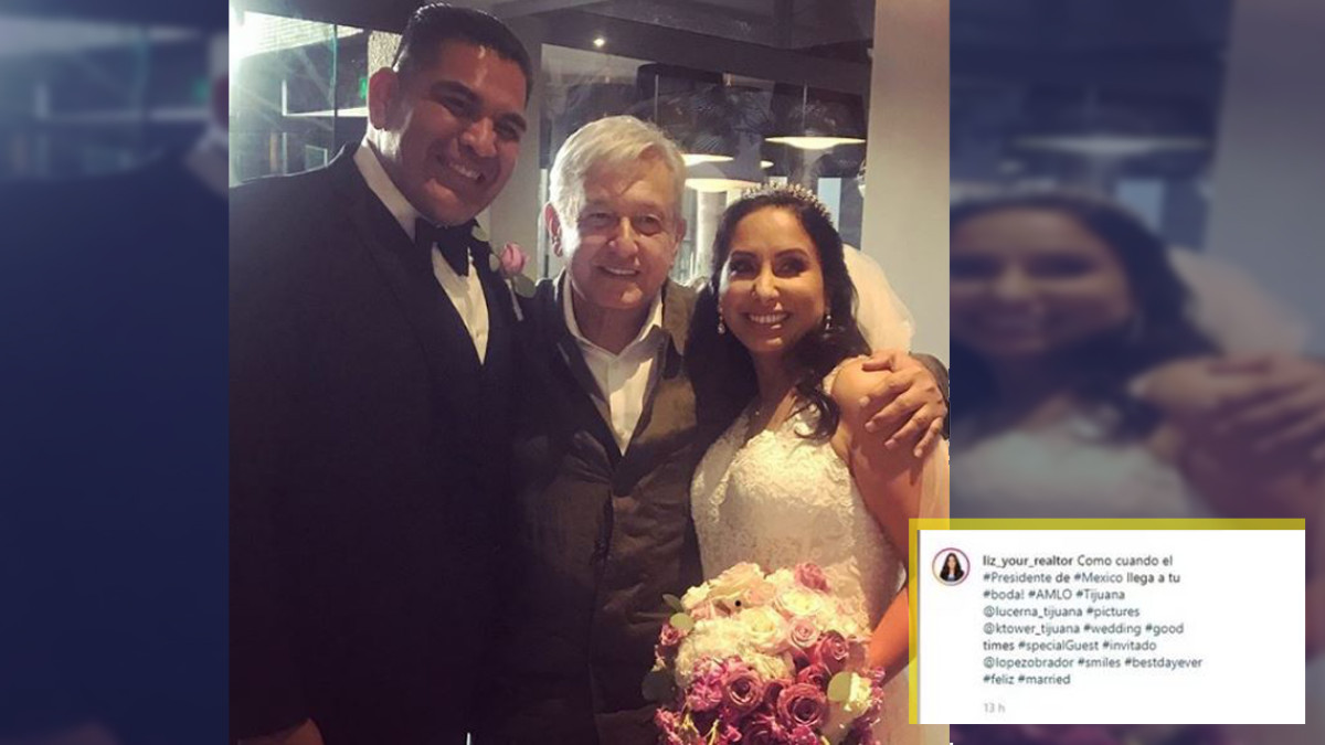AMLO se cuela en una boda en Tijuana 