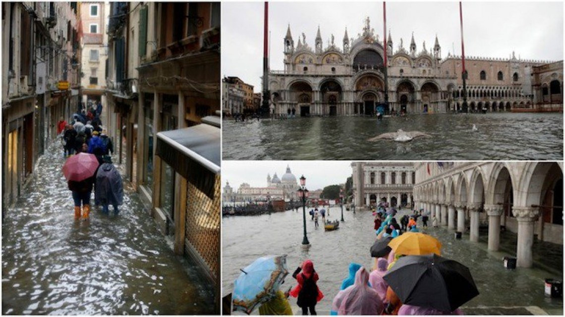 Venecia afectada por marea alta