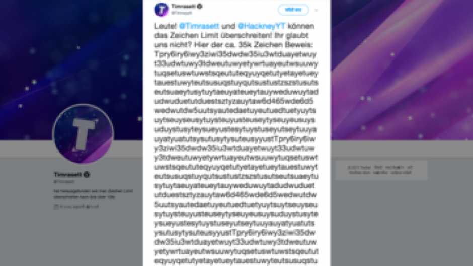 Usuarios de Twitter realizan publicación de más de 35 mil caracteres