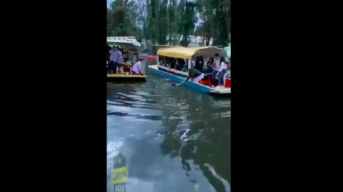 Joven caen de trajinera en Xochimilco, logra salir con vida