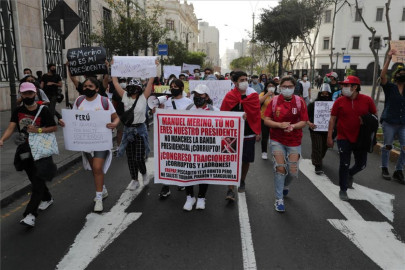Protestas en Lima en contra del nuevo presidente de Perú