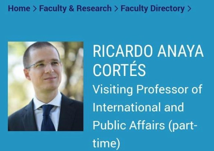 Ricardo Anaya dará clases en universidad de Columbia