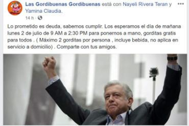 Regalan "gordibuenas" en Aguascalientes por el triunfo de AMLO