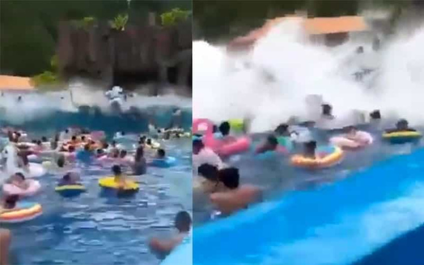 Alberca de olas genera 'tsunami', dejando al menos 44 heridos