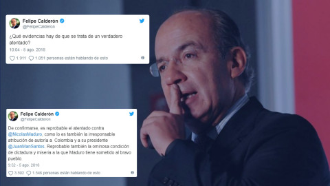 Calderón cuestiona supuesto atentado contra Nicolás Maduro