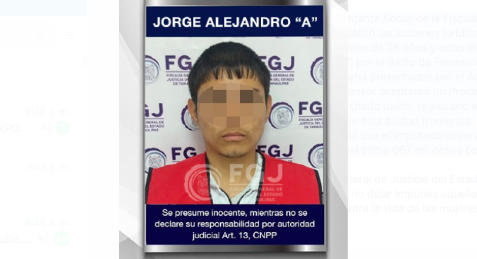 Condena con 26 años y ocho meses a feminicida