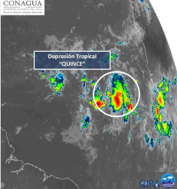 Se forma la depresión tropical Quince