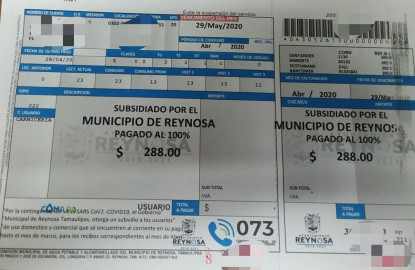Subsidia Municipio de Reynosa recibo de agua de abril por contingencia 