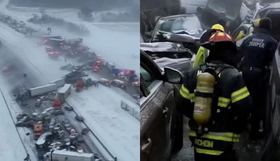 Choque de 45 vehículos y cierres viales: la nieve paraliza el centro-norte de EU