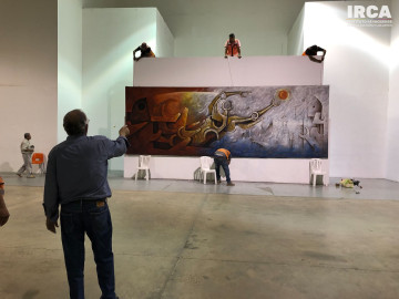 Trasladó Municipio el mural "Reynosa Viva" al Auditorio Municipal