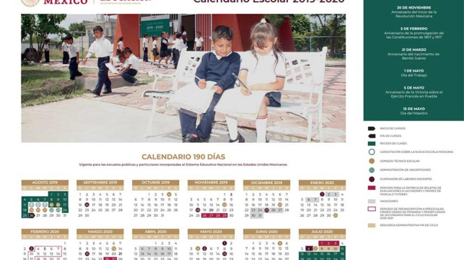 Presentan calendario escolar 2019-2020