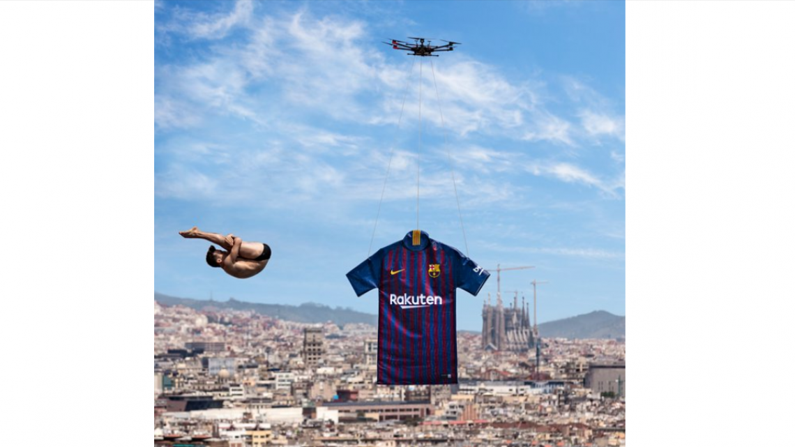 Barcelona presenta su nueva camiseta con un drone