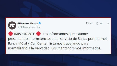 Banorte restablece todos sus servicios tras falla