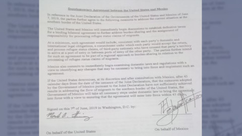 Publican texto del supuesto 'acuerdo secreto' entre México y EU