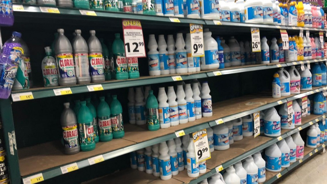 Comienza escasez de productos desinfectantes.