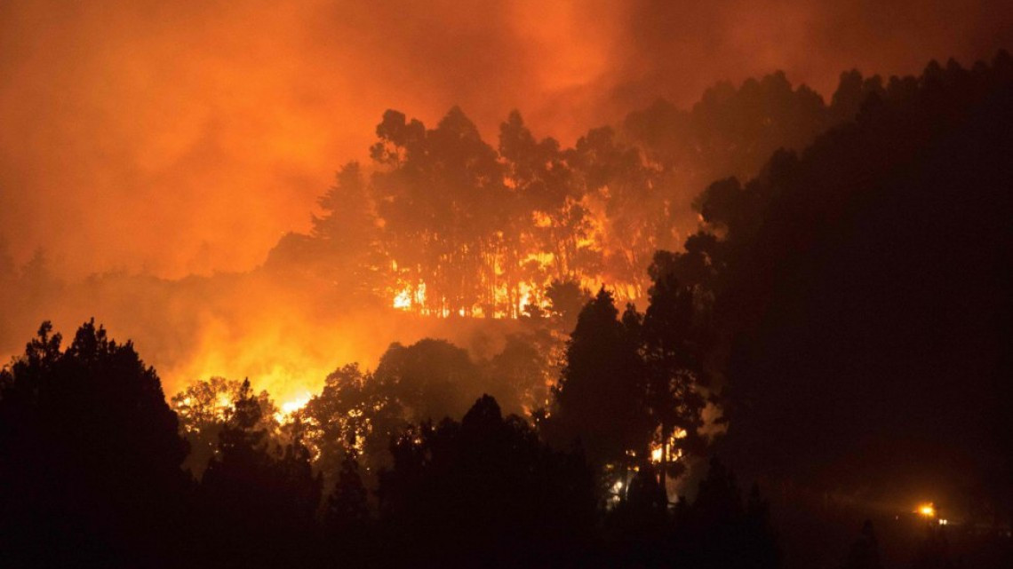 Evacuan 8.000 personas en el fuego "sin control" de Gran Canaria 