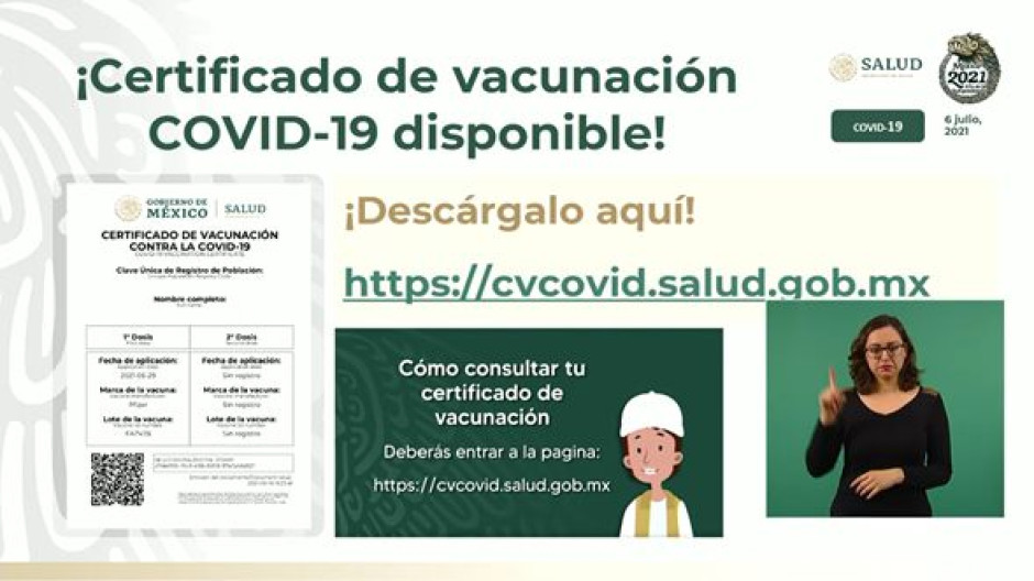 Ya puedes obtener tu certificado de vacunación contra COVID-19. Entérate cómo y para qué